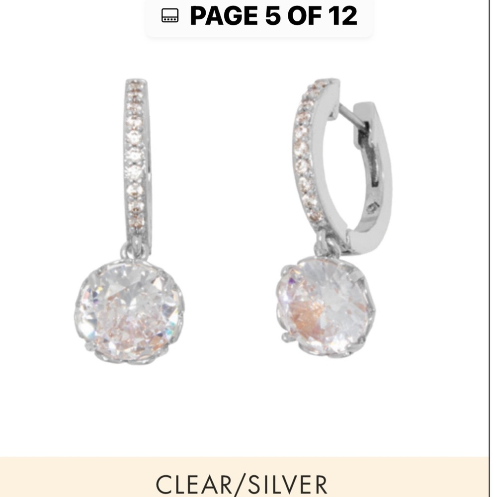 kate spade Silver Crystal Drop Earrings